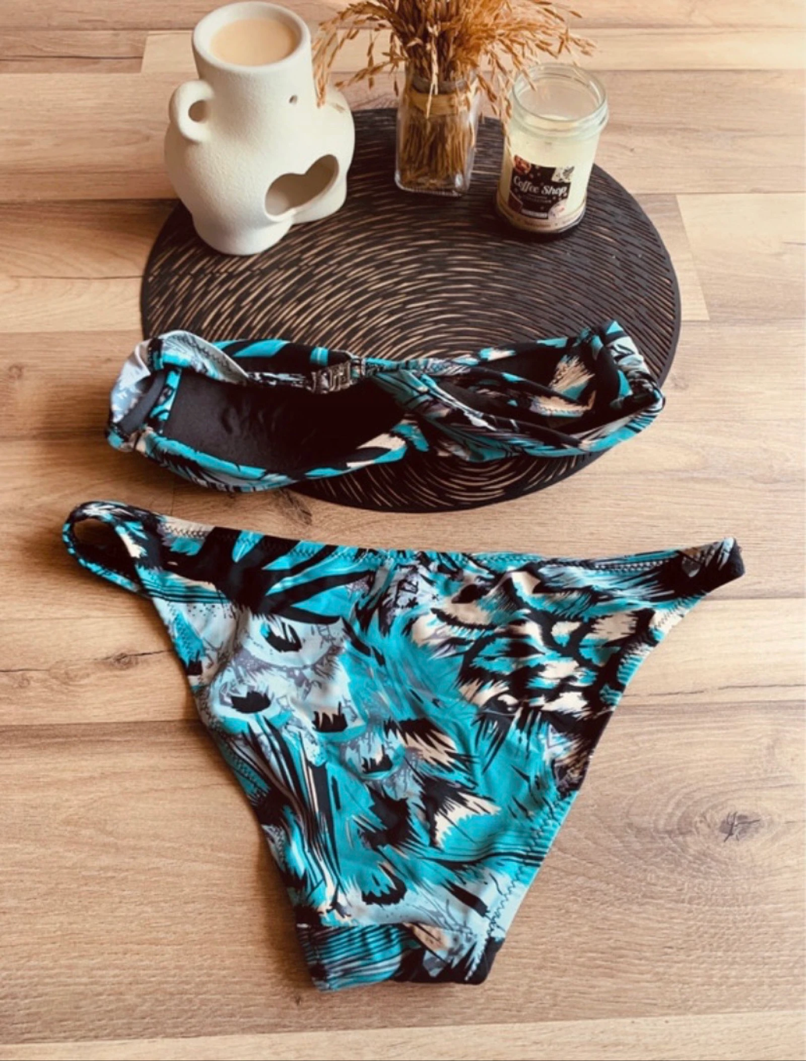 2-piece green pattern swimsuit for women - Size M Jennyfer – photo 2
